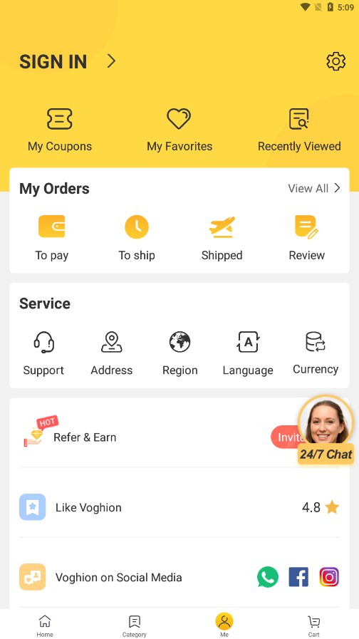Voghion跨境电商平台app