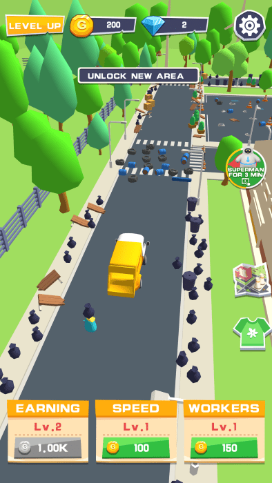 城市垃圾清洁者(Idle Garbage Cleaner)