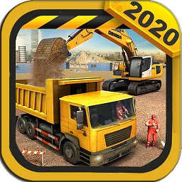 挖掘机卡车建设城市